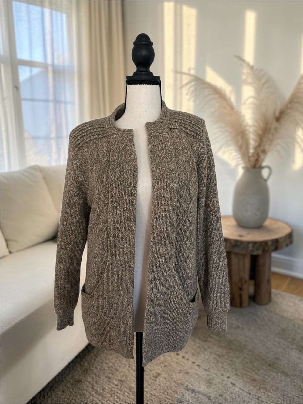 NWOT Peruvian Link Alpaca Collection Ebel Sweater Melange Tan OS